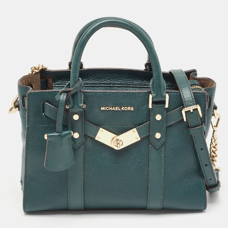 Dark Green Leather Nouveau Hamilton Tote