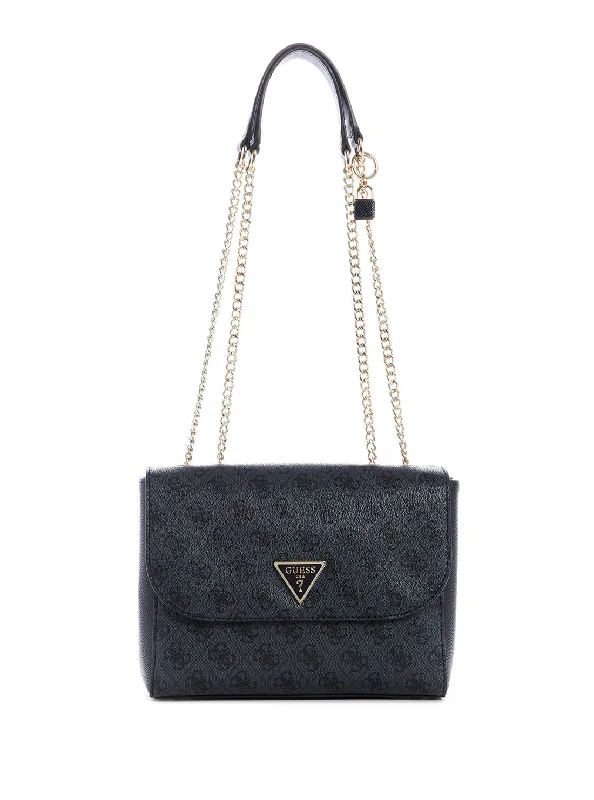 Black Cordelia Logo Convertible Crossbody Bag