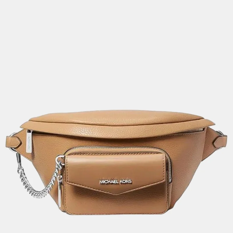 Beige Leather Belt Bag