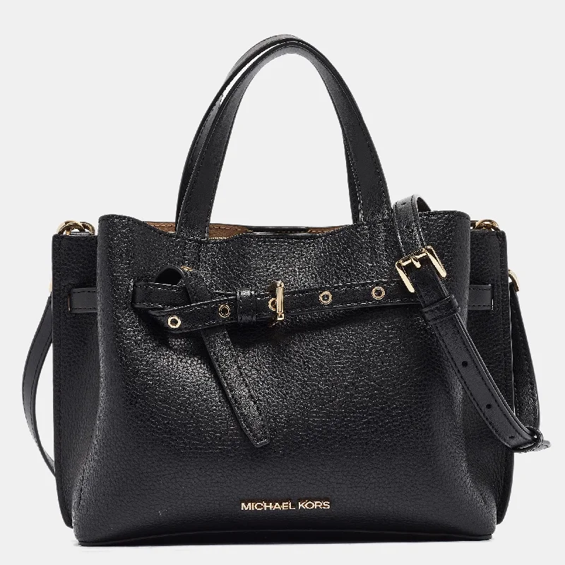 Black Leather Small Emilia Tote