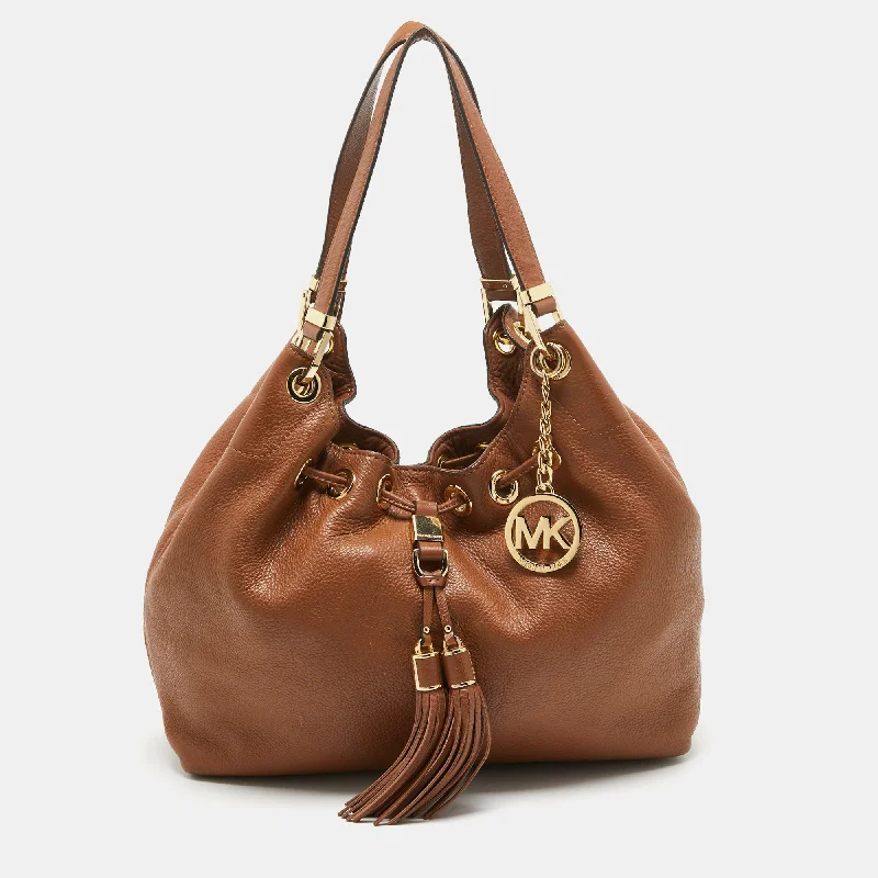 Brown Leather Camden Drawstring Hobo