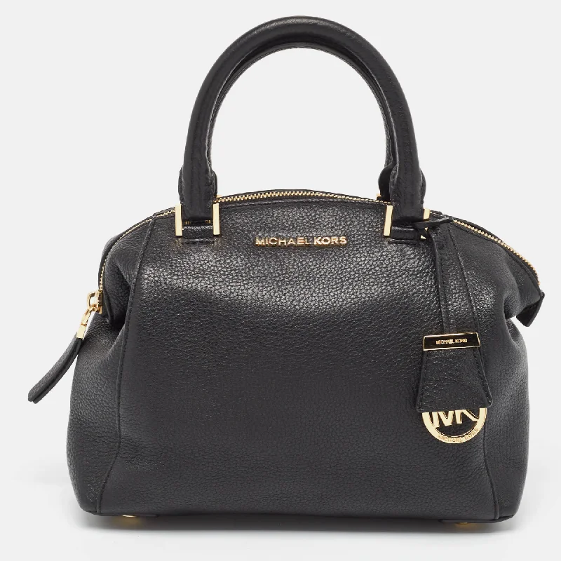 Black Leather Riley Satchel