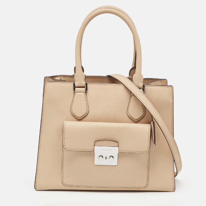 Beige Leather Bridgette Tote