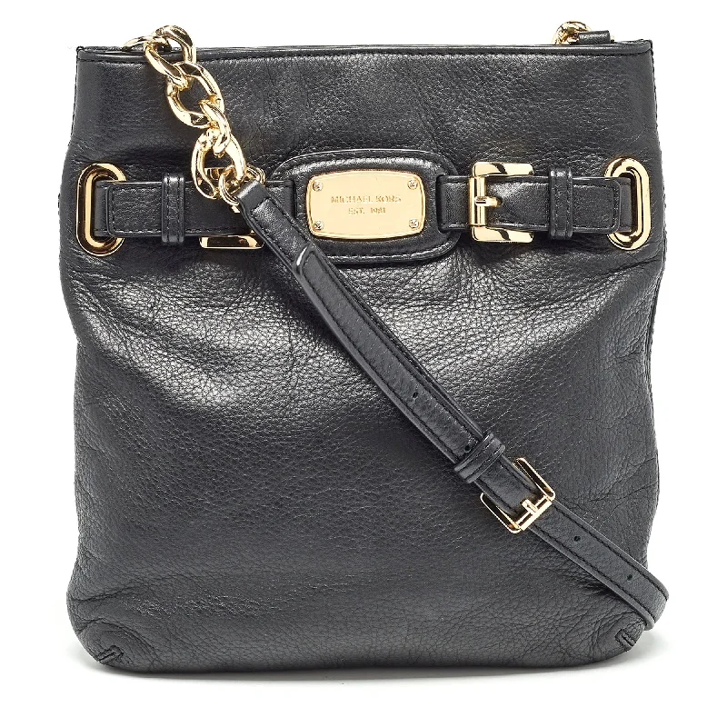 Black Leather Hamilton Crossbody Bag