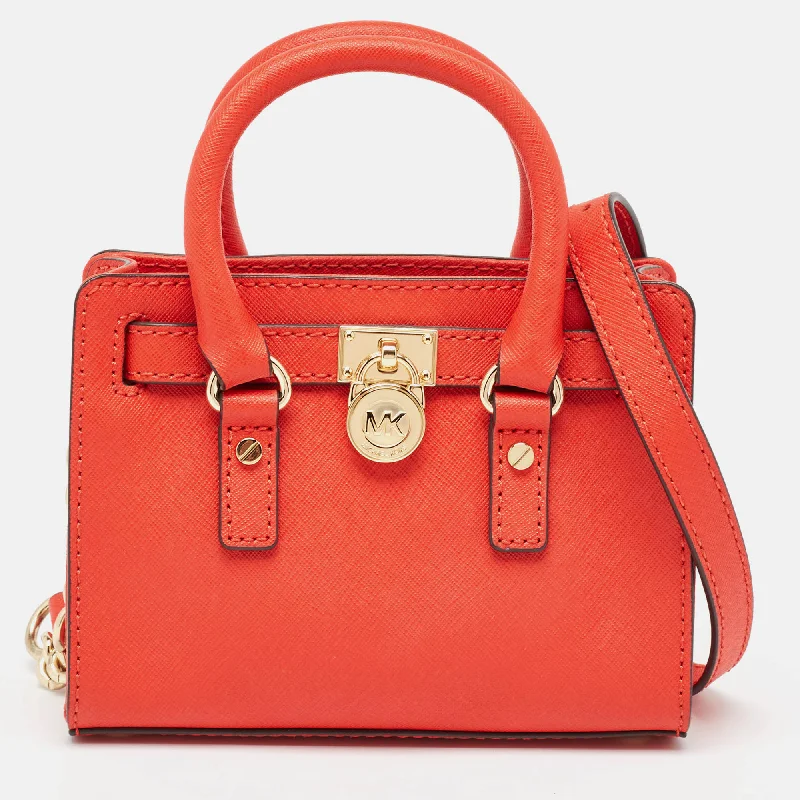 Orange Saffiano Leather Mini Hamilton Crossbody Bag