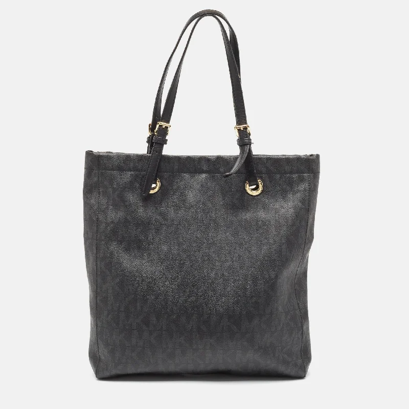 Black Signature Coated Canvas Tote