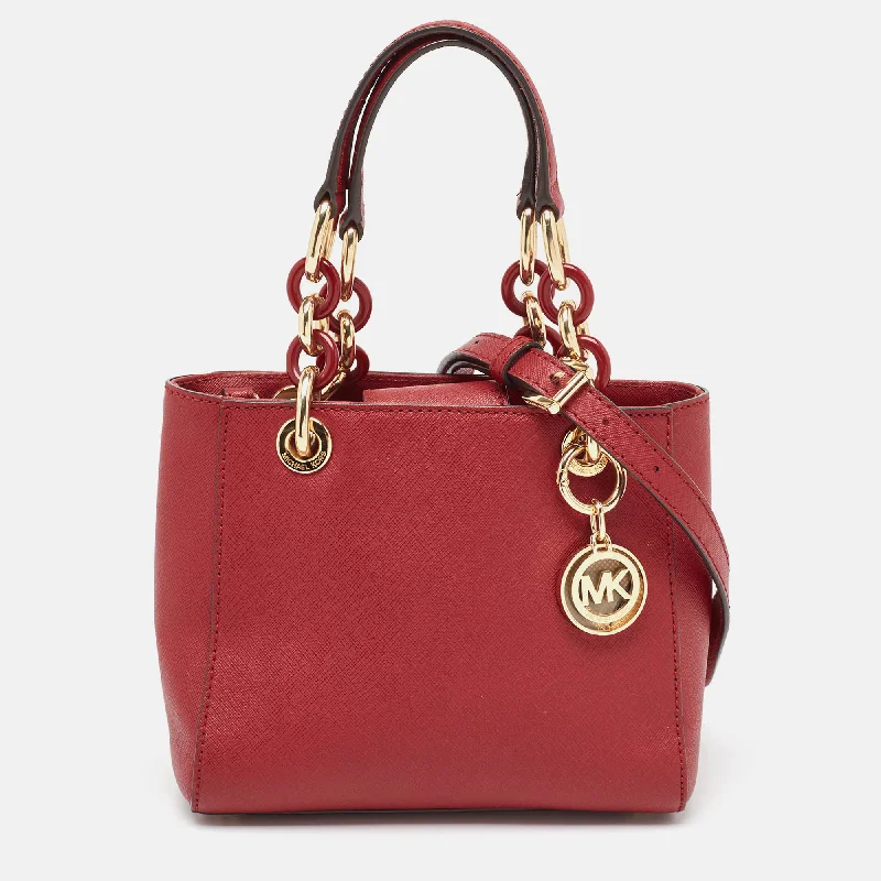 Red Leather Mini Cynthia Tote