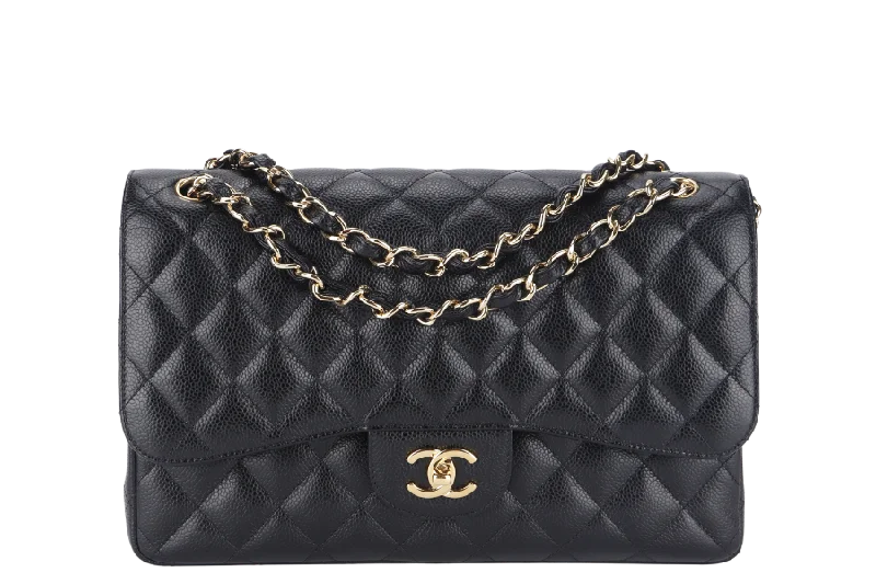 CHANEL CLASSIC FLAP JUMBO (1932xxxx) BLACK GOLD HARDWARE WITH DUST COVER AND BOX