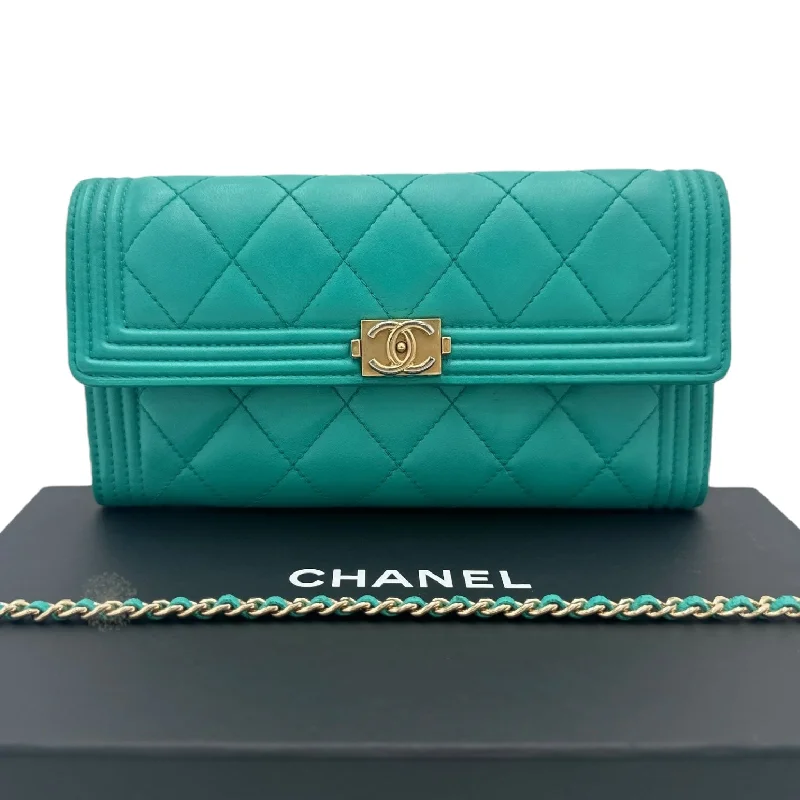 CHANEL Lambskin Boy Long Flap Wallet