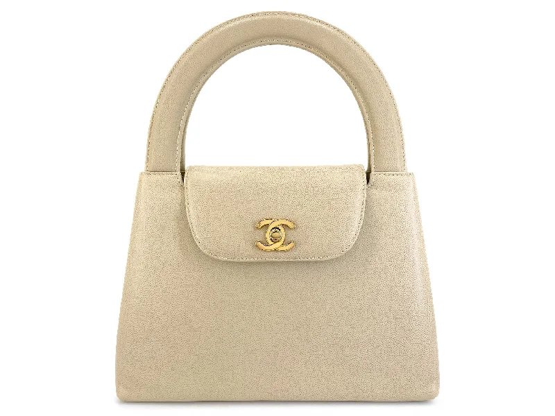 Chanel Vintage Beige Caviar Evening Mini Kelly Bag 24k GHW 7QQ