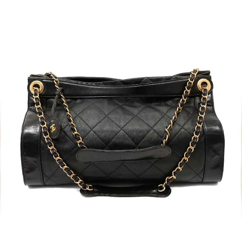 Chanel Black Calfskin Shopper Tote with Gold Hardware