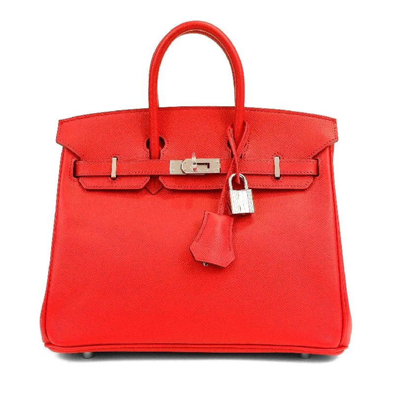 Hermès 25cm Epsom Rouge Casaque Birkin w/ Palladium Hardware