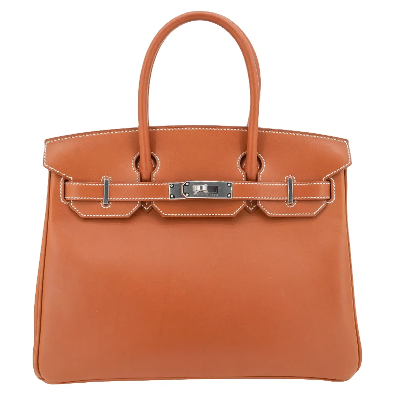 Hermès 30cm Birkin Fauve Barenia Leather Palladium Hardware