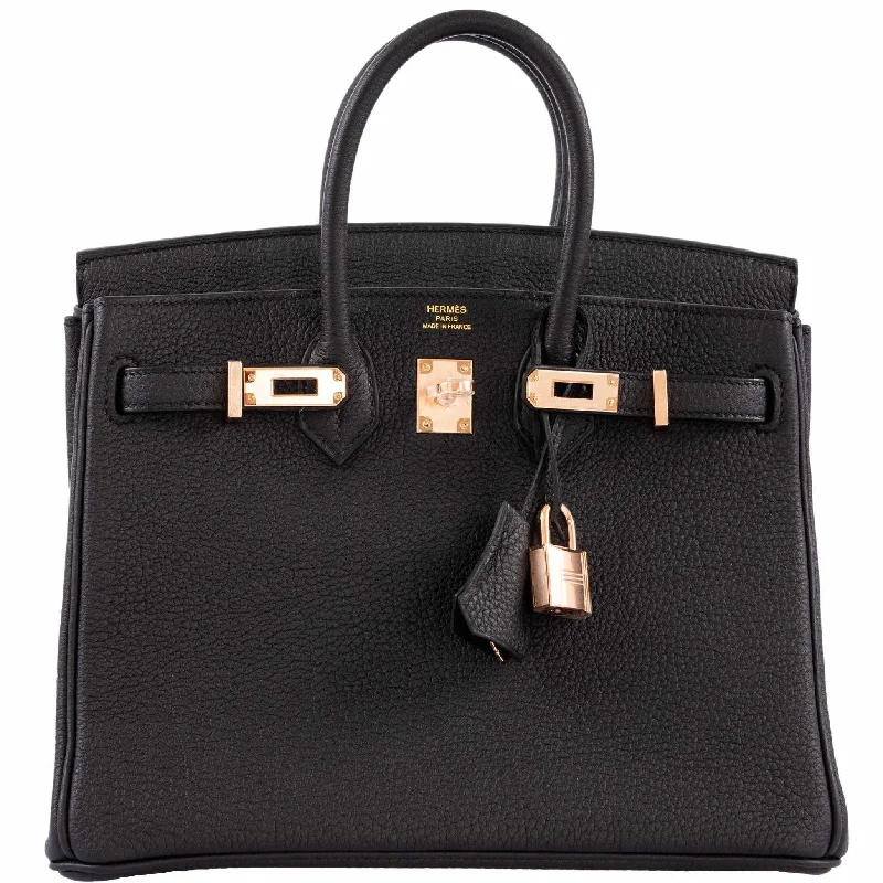 Hermès Birkin 25 Black Togo Rose Gold Hardware - 2020, Y