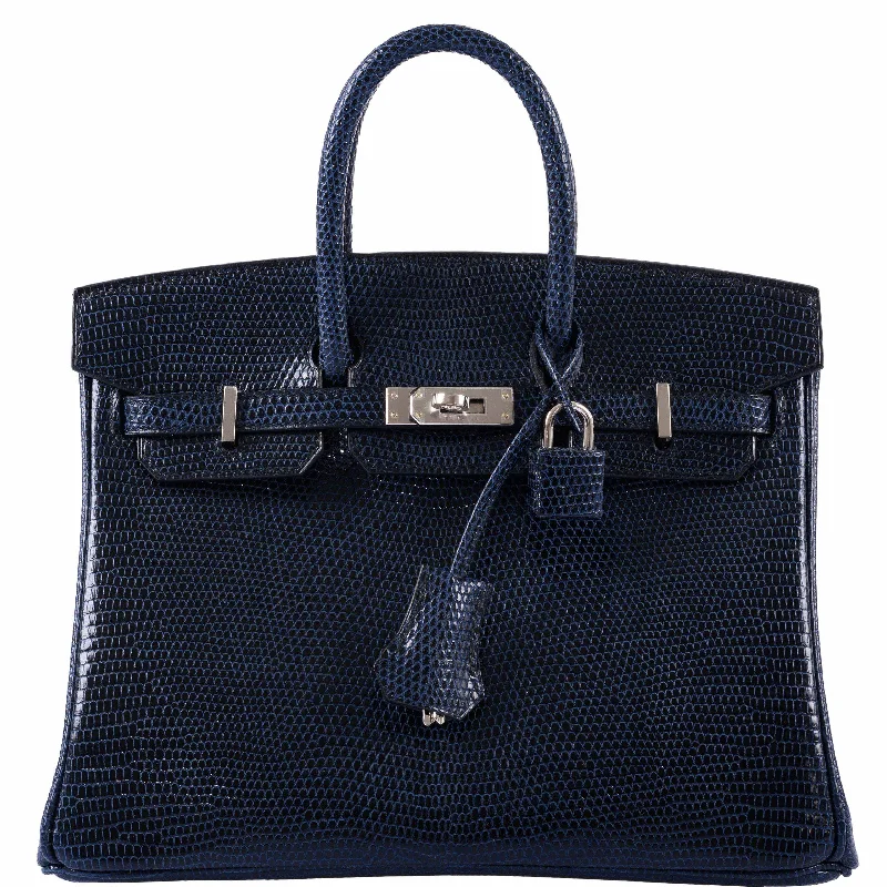 Hermès Birkin 25 Indigo Lizard Palladium Hardware - 2019