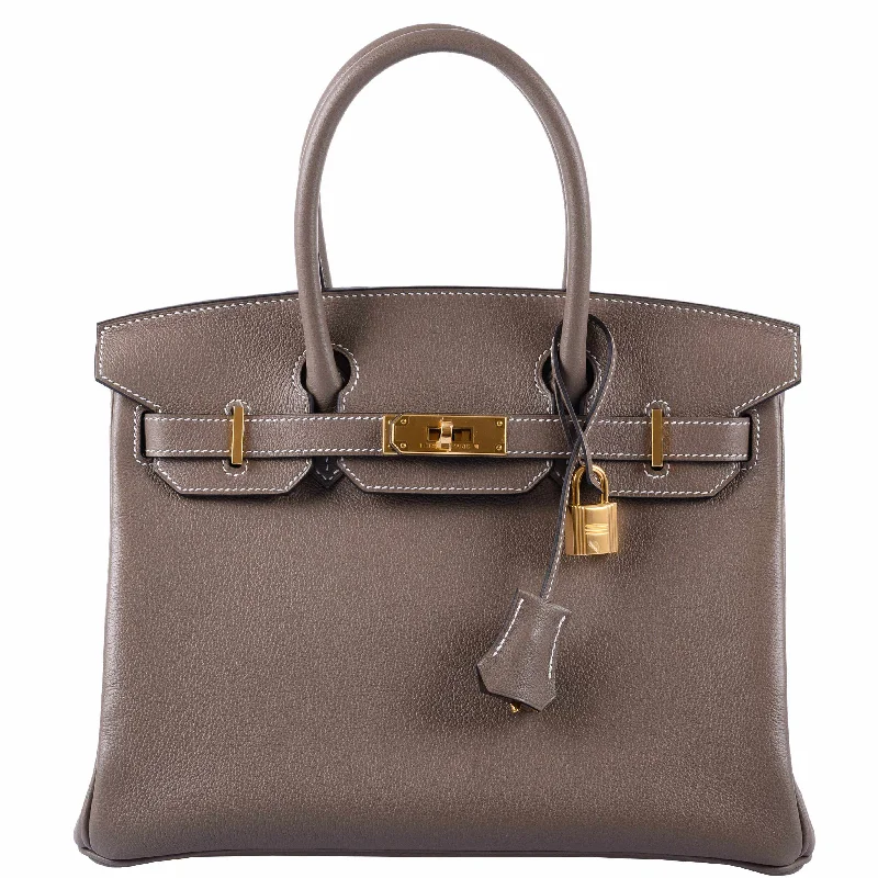 Hermès Birkin 30 Etoupe Taurillon Novillo Gold Hardware - 2019, D