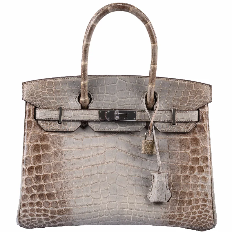 Hermès Birkin 30 Gris Cendre Himalaya Niloticus Crocodile Palladium Hardware