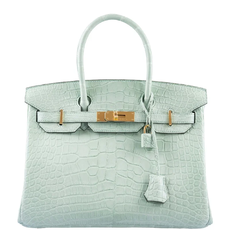 Hermès Birkin 30 Vert D’eau Matte Alligator with Gold Hardware