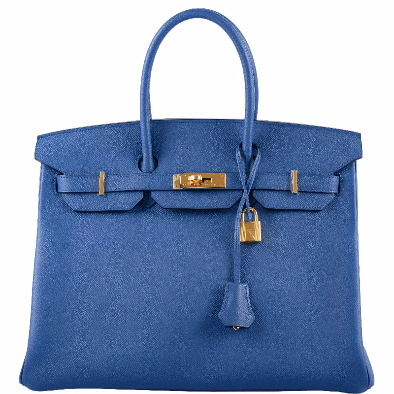 Hermès Birkin 35 Blue Agate Epsom Gold Hardware - 2016, X