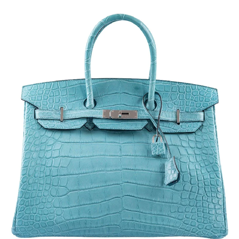 Hermès Birkin 35 Blue Atoll Matte Alligator Palladium Hardware