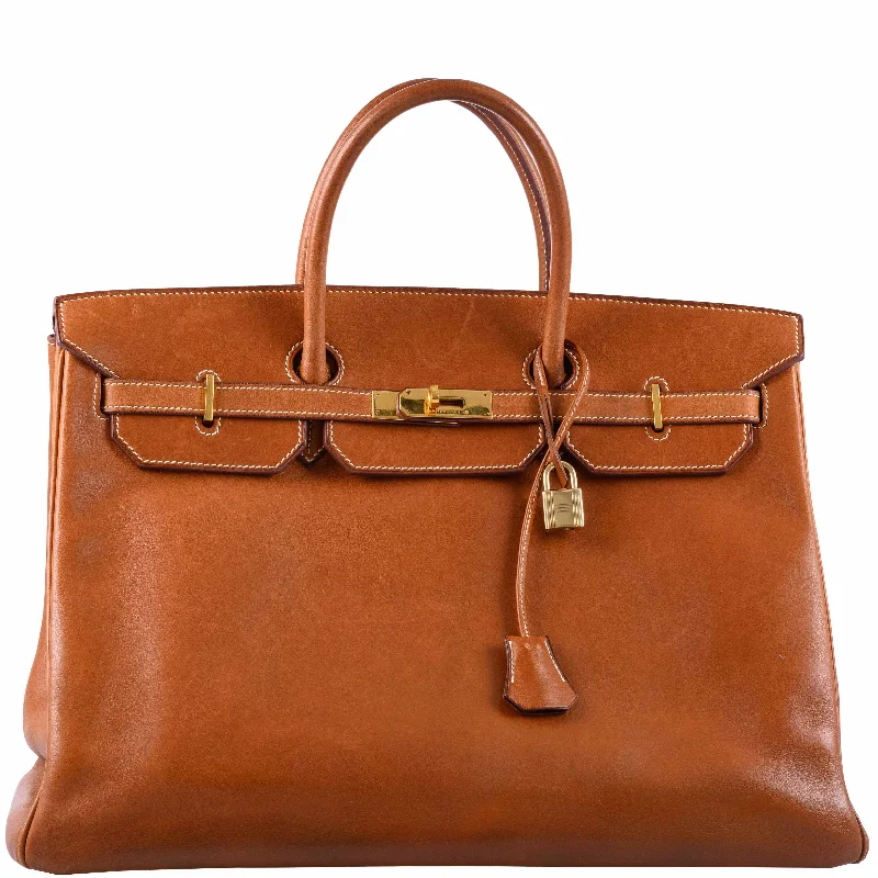 Hermès Birkin 40 Fauve Barenia Leather Gold Hardware - 1994, X Circle