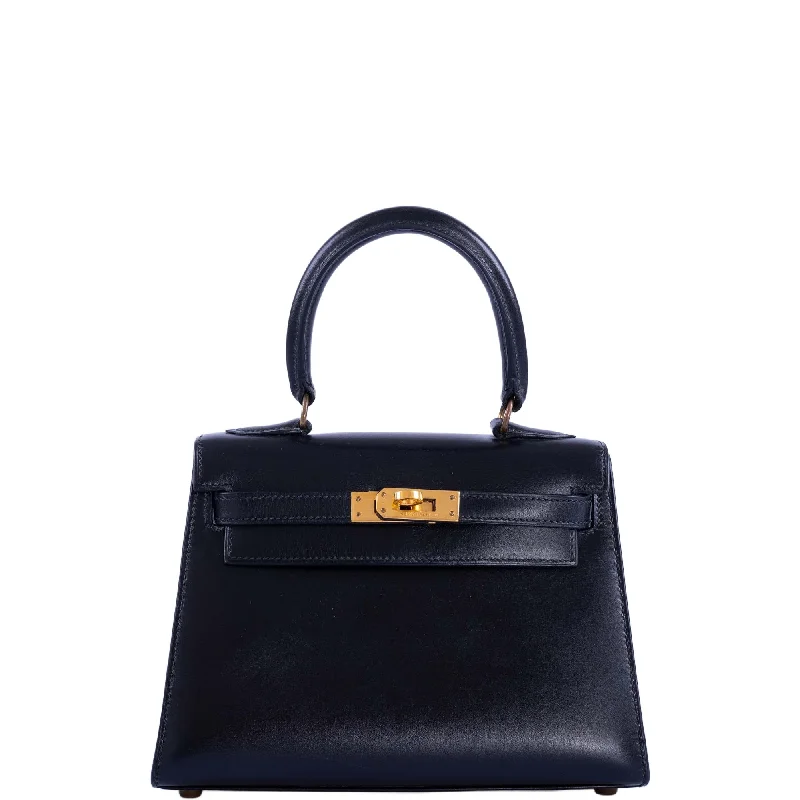 Hermès Kelly 20 Black Box Calf Gold Hardware