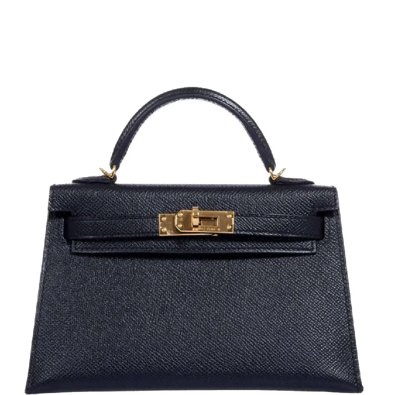 Hermès Kelly 20 Mini II Sellier Black Epsom Gold Hardware