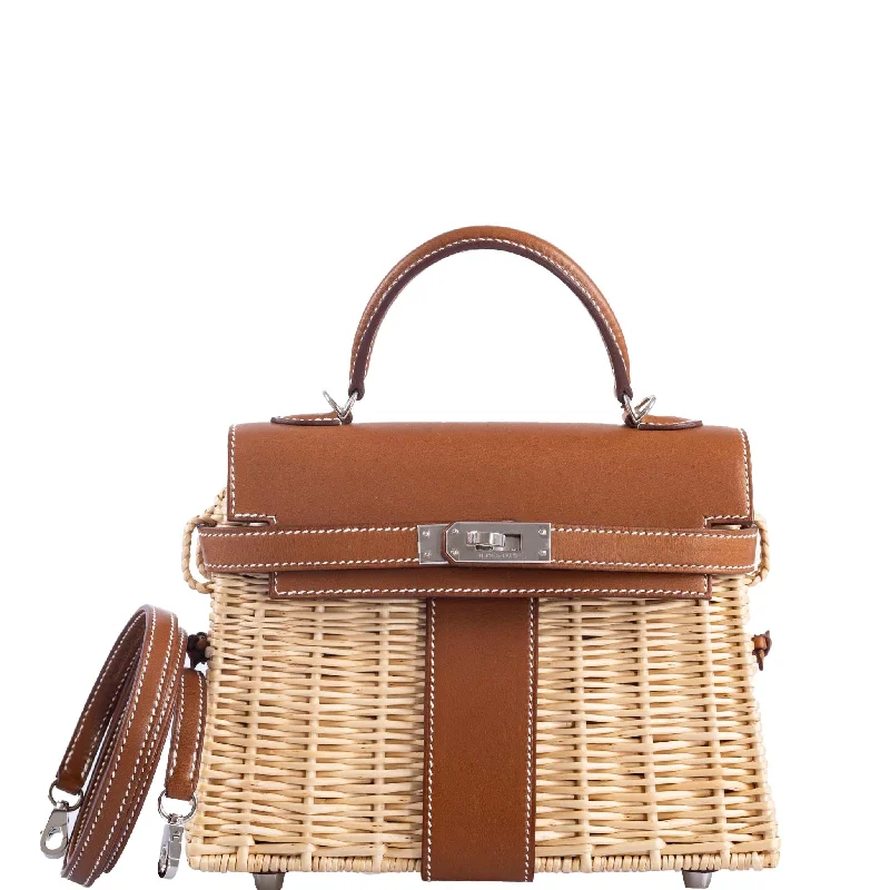 Hermès Kelly 20 Mini Picnic Barenia & Osier Wicker Palladium Hardware