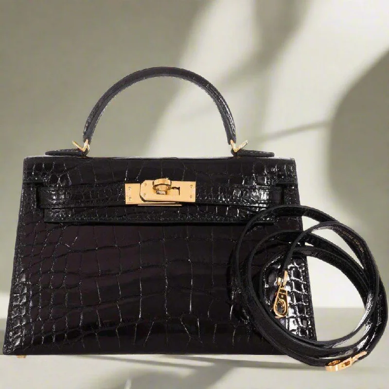 Hermès Kelly 20 Mini Sellier Black Alligator Gold Hardware - Limited Edition