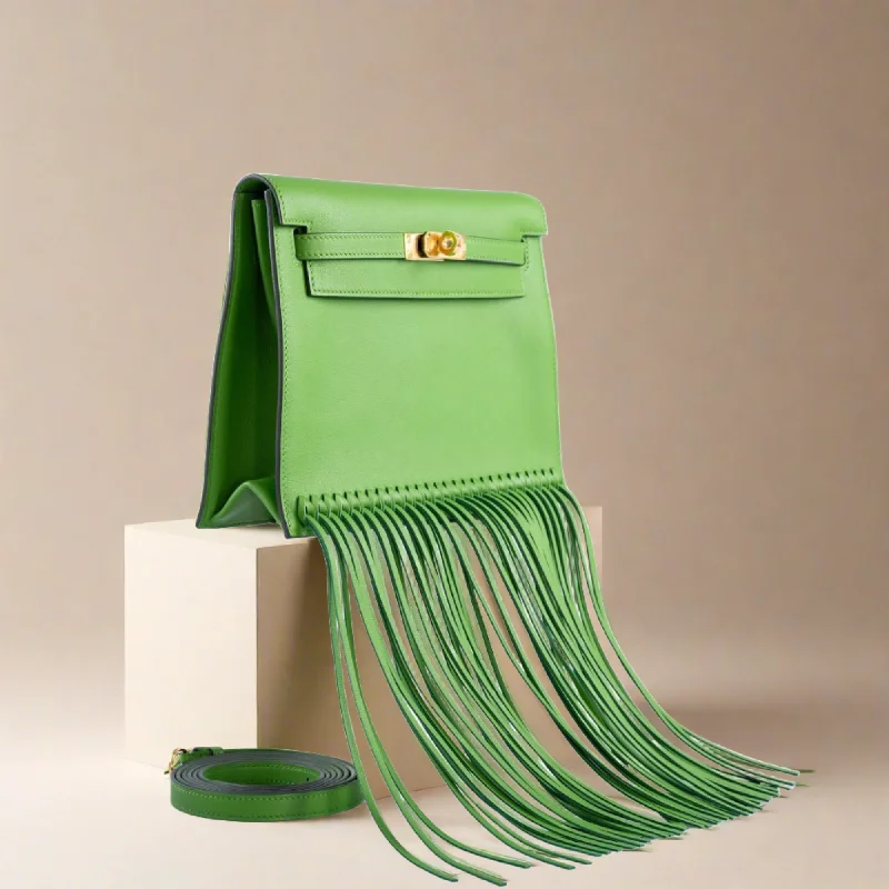 Hermès Kelly Danse Anate Fringe Yucca Swift Gold Hardware