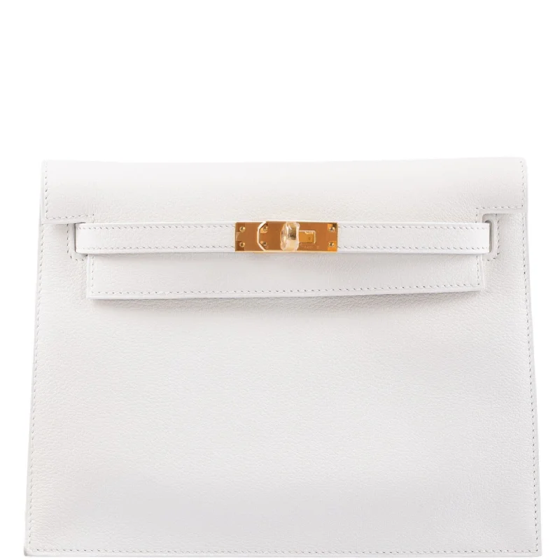 Hermès Kelly Danse II White Evercolor leather with Gold Hardware