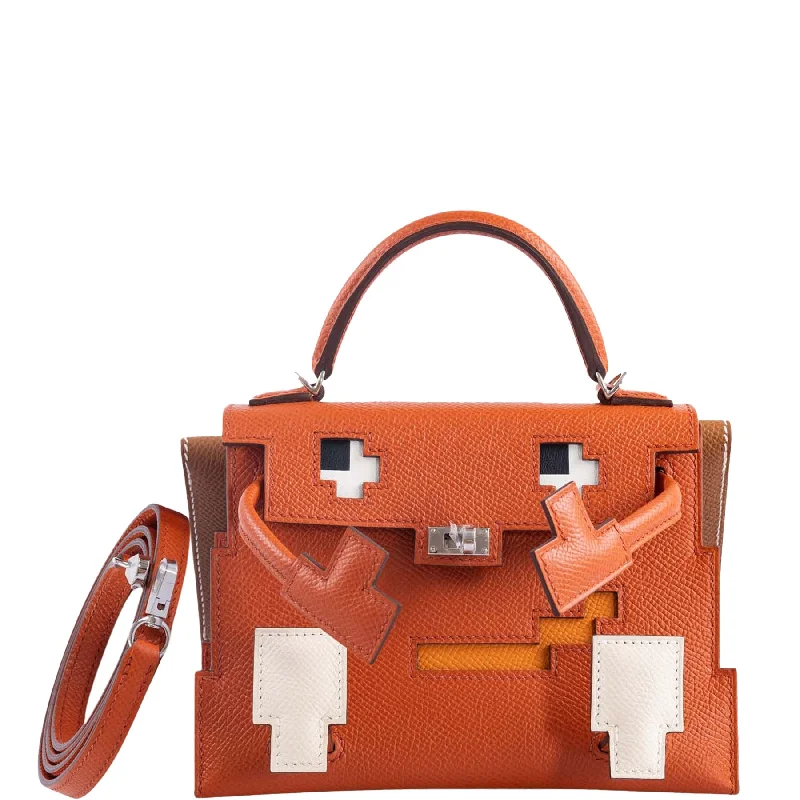 Hermès Kelly Doll Quelle Idole Picto Terre Battue, Nata, Abricot, Gold Palladium Hardware