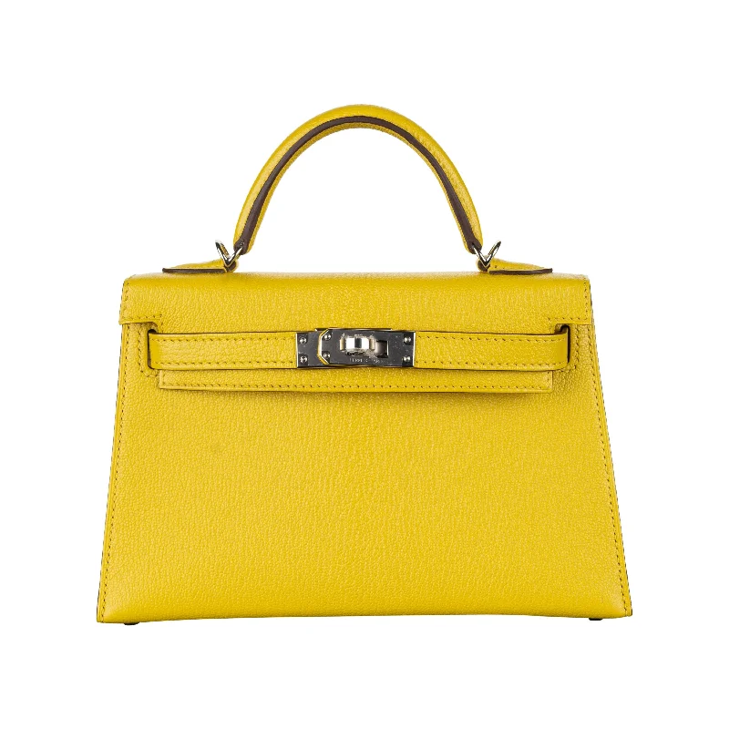 Hermès Kelly II Sellier Mini Jaune De Naples Chevre Leather PHW