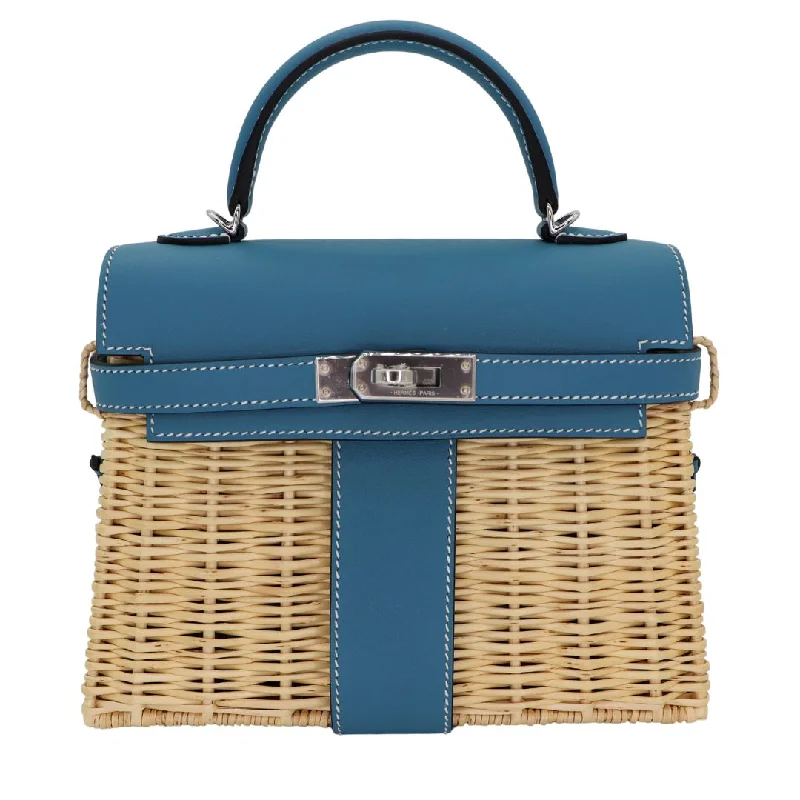 Hermès Kelly II Sellier Mini Picnic Bleu Jean Swift Leather Palladium Hardware