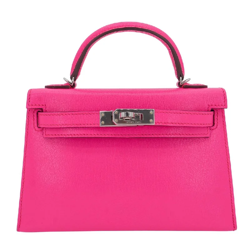 Hermès Kelly II Sellier Mini Rose Pop Chevre Leather PHW