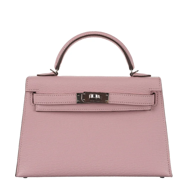 Hermès Kelly II Sellier Mini Rose Sakura Chèvre Leather Palladium Hardware