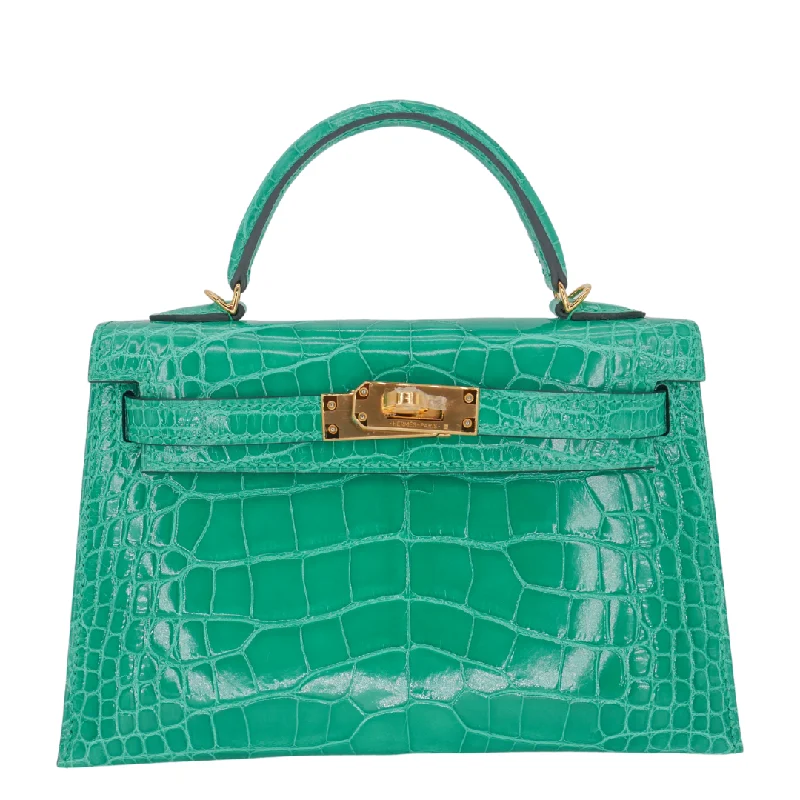 Hermès Kelly II Sellier Mini Vert Jade Shiny Alligator GHW