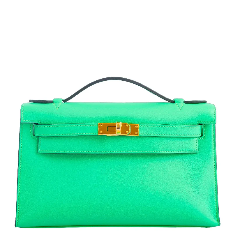 Hermès  Kelly Pochette Vert Comics Swift Gold Hardware