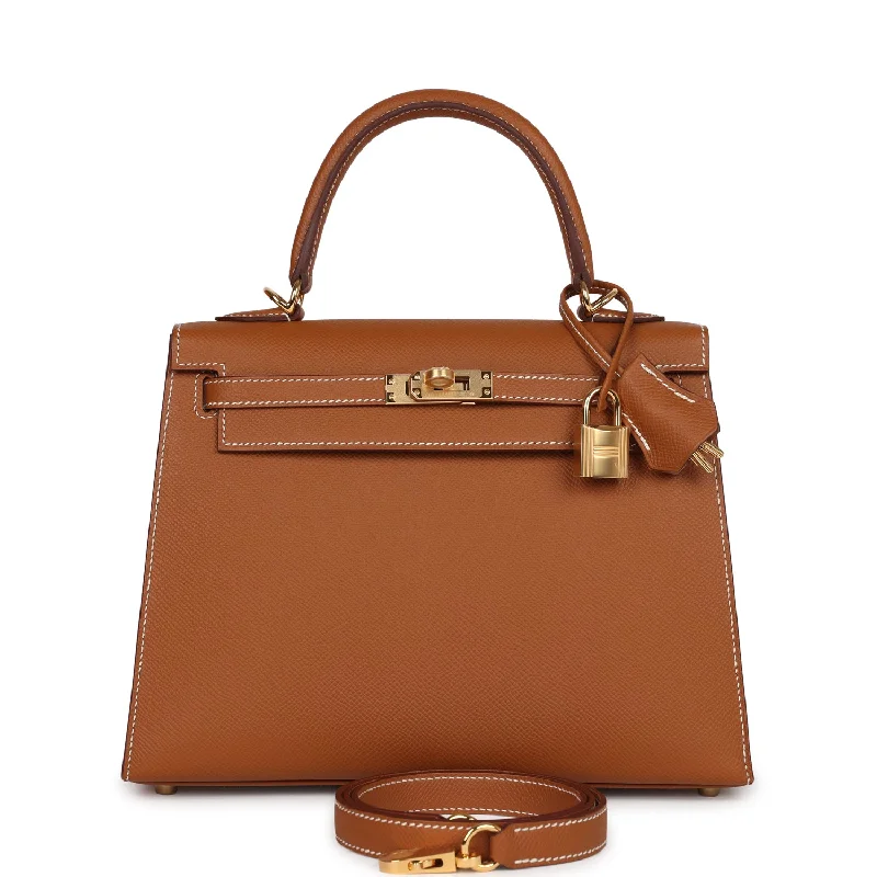 Hermes Kelly Sellier 25 Gold Epsom Gold Hardware