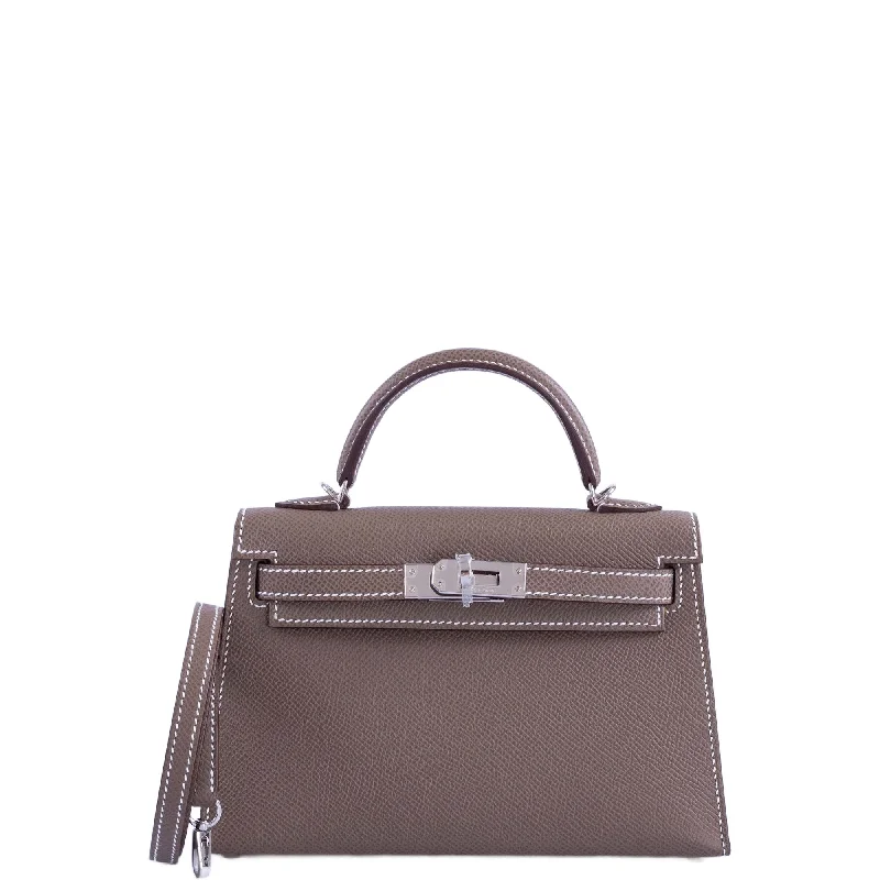 Hermès Mini Kelly 20 Etoupe Epsom Palladium Hardware