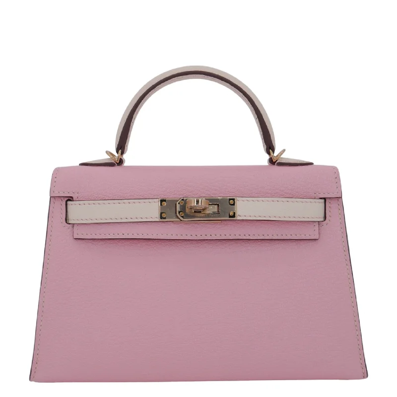 Hermès Kelly II Sellier Mini HSS Rose Sakura/ Nata Chevre Leather PBHW