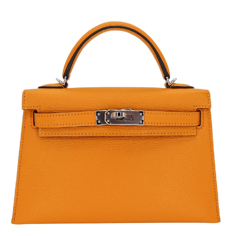 Hermès Mini Kelly II Sellier Moutarde Chèvre Palladium Hardware