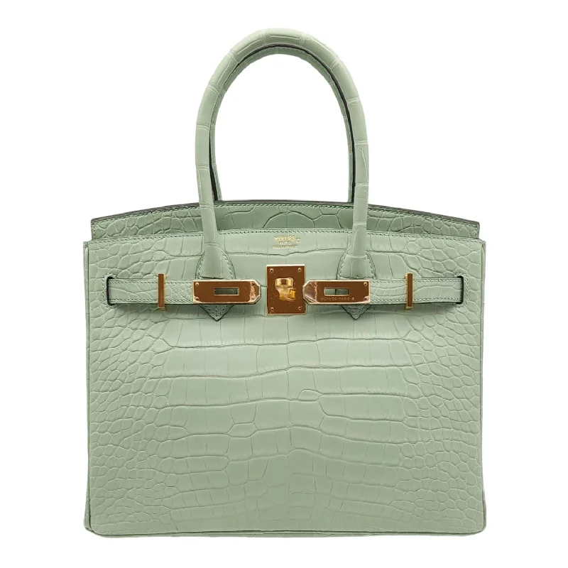 Hermès Birkin 30 Vert D'Eau Matte Alligator Gold Hardware