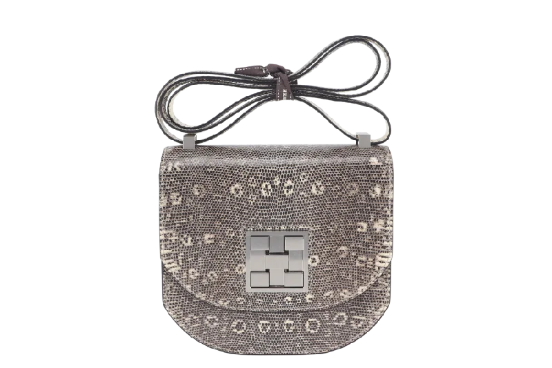 HERMES MOSAIQUE MINI 17 STAMP D (YEAR 2019) OMBRE LIZARD SILVER HARDWARE WITH DUST COVER