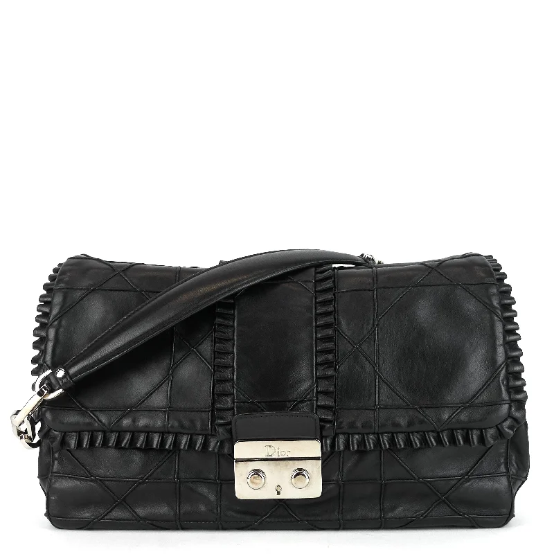 New Lock Ruffle Cannage Leather Flap Bag