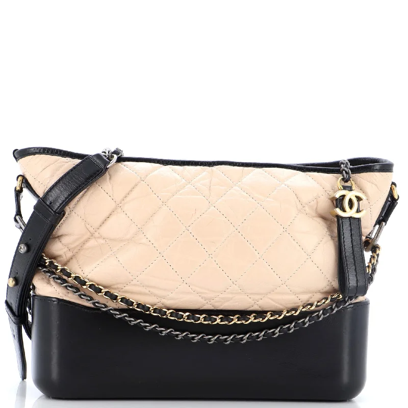 Bicolor Gabrielle Hobo Quilted Aged Calfskin Medium