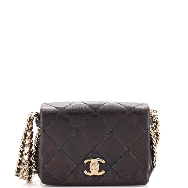 CC Triple Chain Full Flap Bag Quilted Lambskin Mini