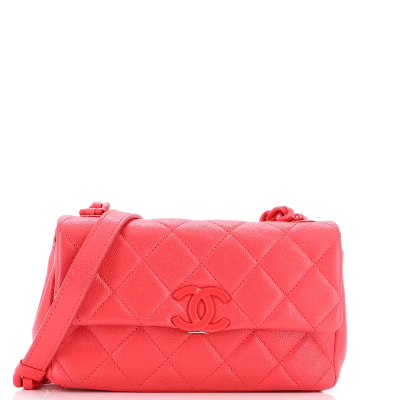 My Everything Flap Bag Quilted Caviar Small