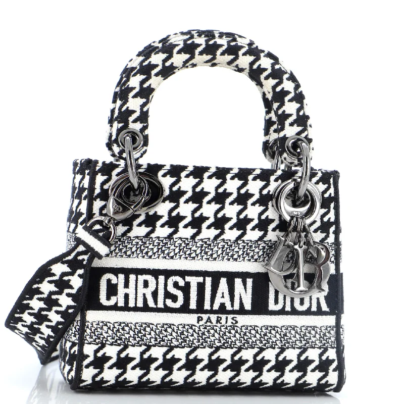 Lady D-Lite Bag Houndstooth Canvas Mini