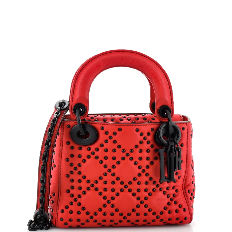 Lady Dior Chain Bag Cannage Studded Calfskin Mini